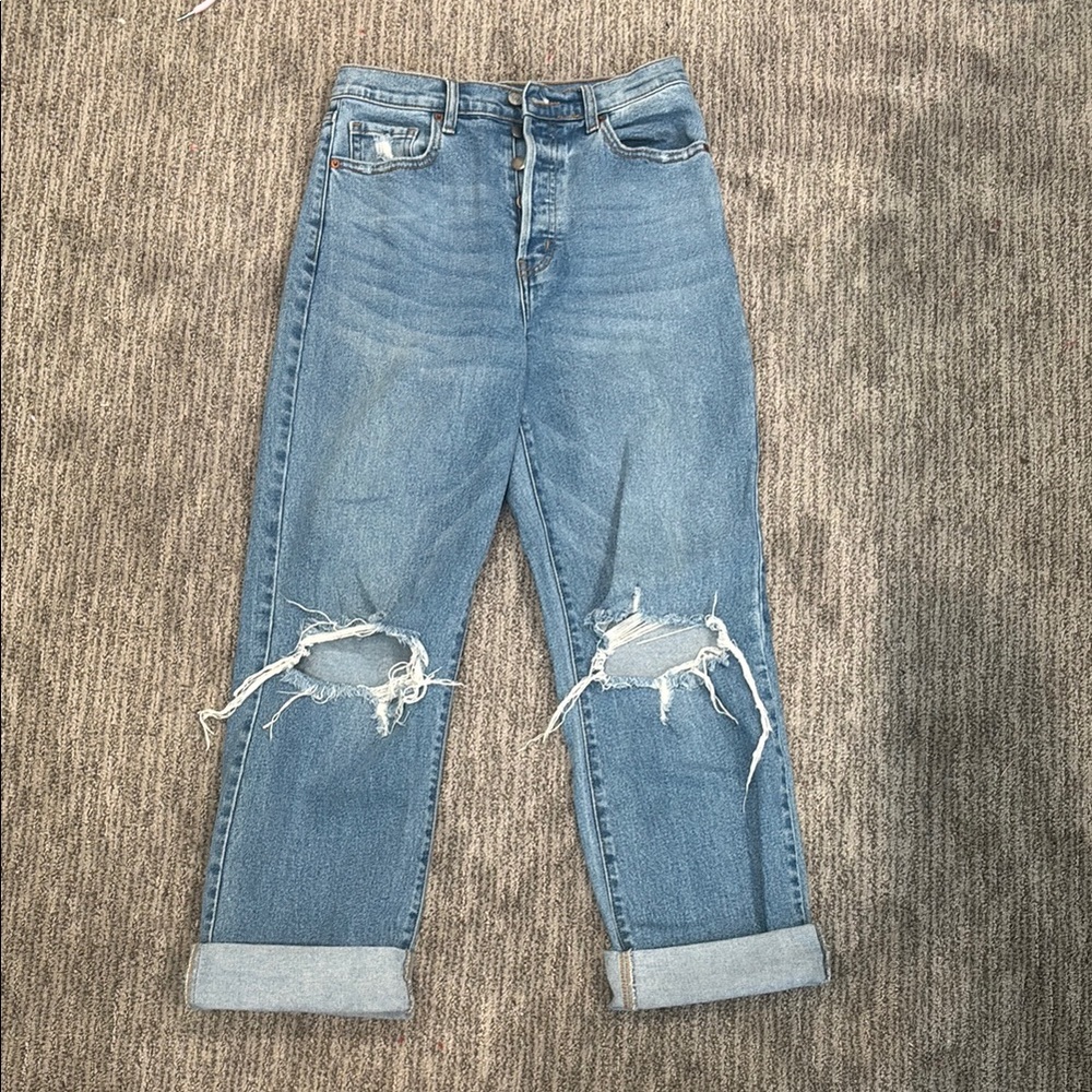 Women's Blue Distressed Jeans